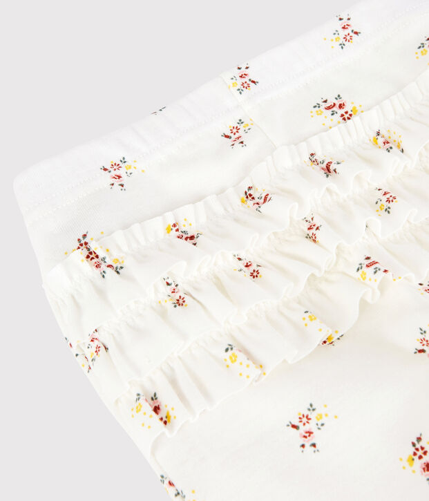 Katoenen legging met print voor babymeisjes wit/multicouleur