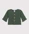 Gebreide uniseks babycardigan in ribbelsteek groen CROCO