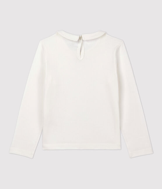 Katoenen meisjes t-shirt met lange mouwen wit MARSHMALLOW