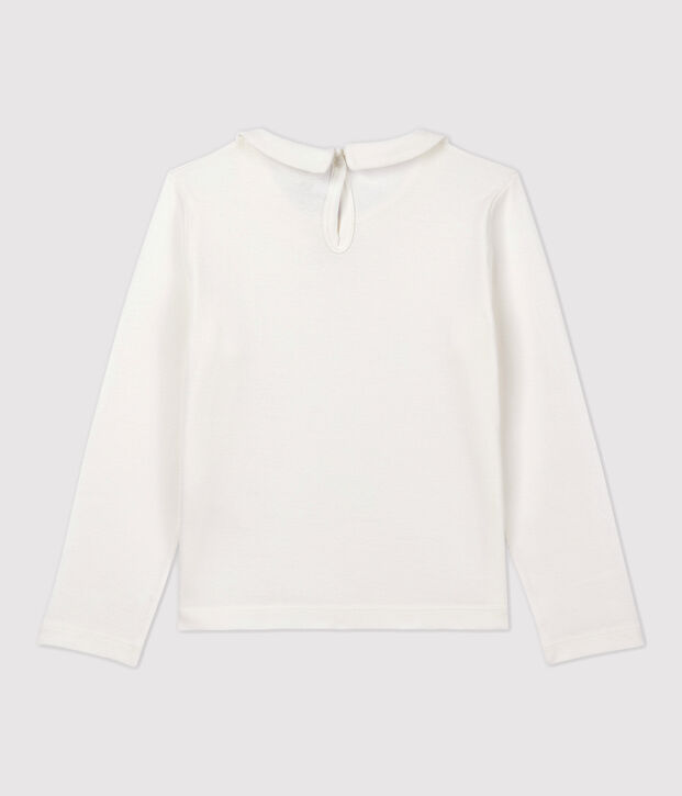 Katoenen meisjes t-shirt met lange mouwen wit