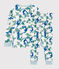 Pyjama imprimé chats petit garçon en tubique blanc MARSHMALLOW/blanc MULTICO