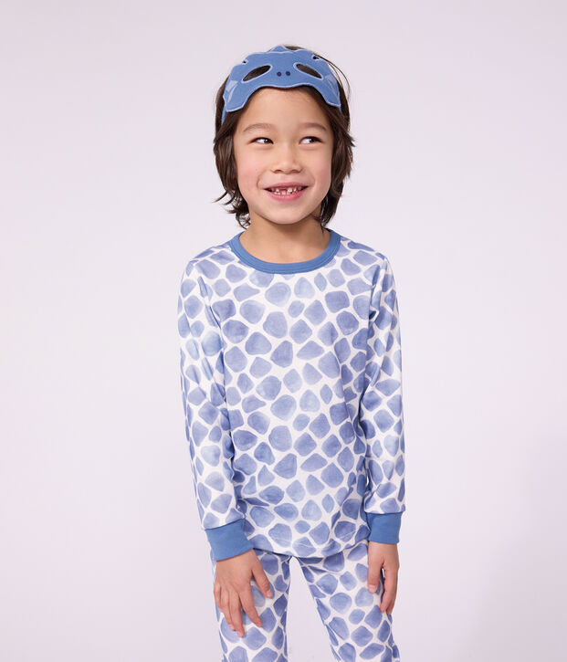 Pyjama d&eacute;guisement dragon enfant en coton bleu/bleu