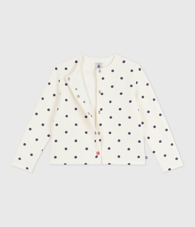 Katoenen cardigan met stippenprint voor kinderen blauw/blauw