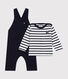 Ensemble salopette et marinière en jersey épais bébé