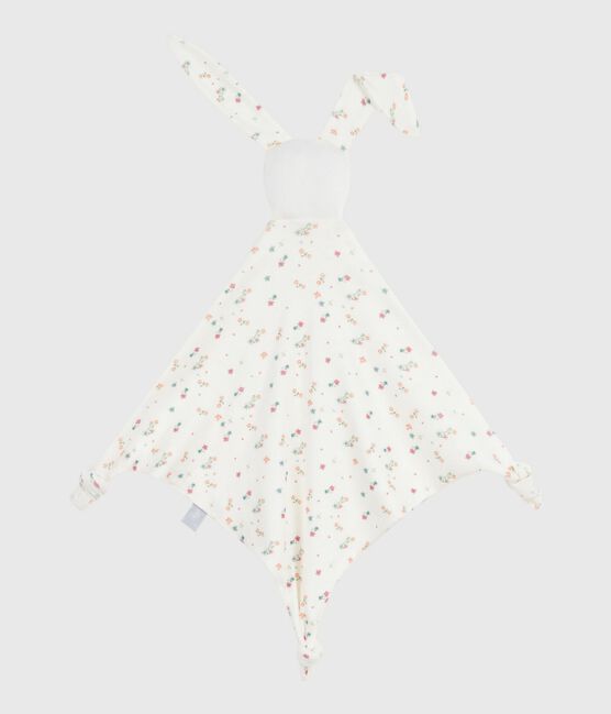 Doudou bébé en coton imprimé fleuri blanc MARSHMALLOW/blanc MULTICO
