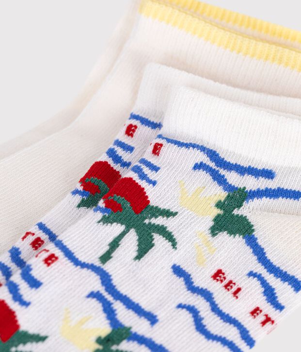 2 paires de chaussettes enfant en coton imprim&eacute; palmier multicouleur