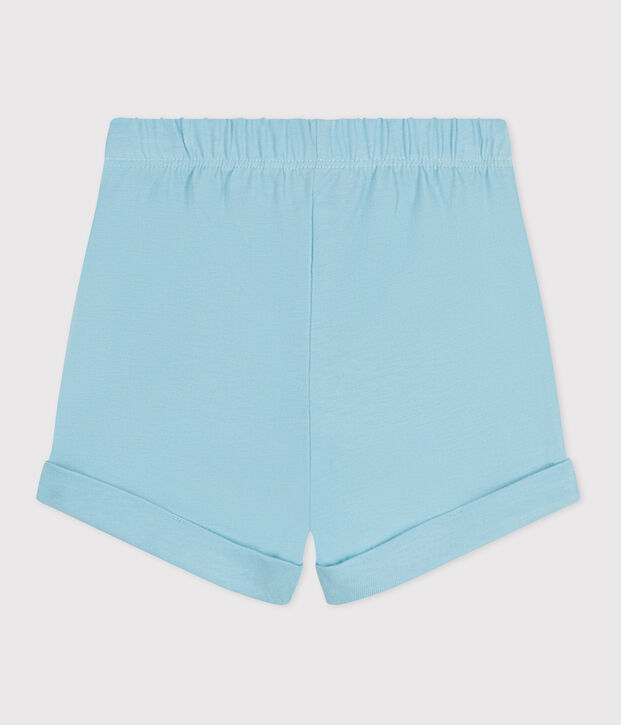 Short b&eacute;b&eacute; en coton uni bleu