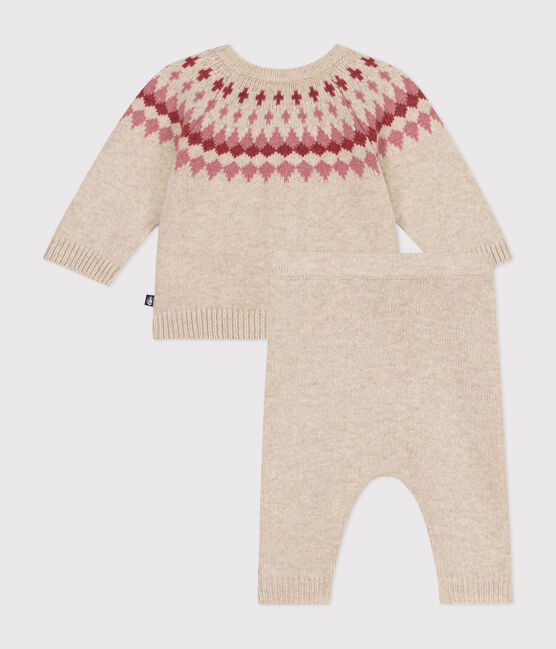 Ensemble 2 pièces en tricot bébé rose AVALANCHE/ ROSEWOOD