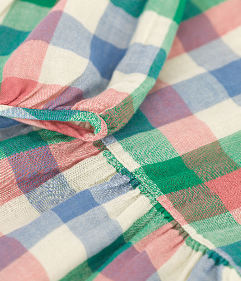 Babyjurkje met lange mouw van luchtig katoen ecru/multicouleur