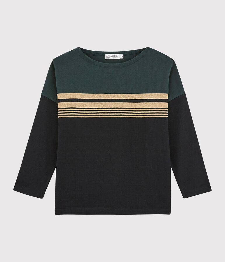 Marinetruitje met gedegradeerde strepen voor dames zwart/multicouleur