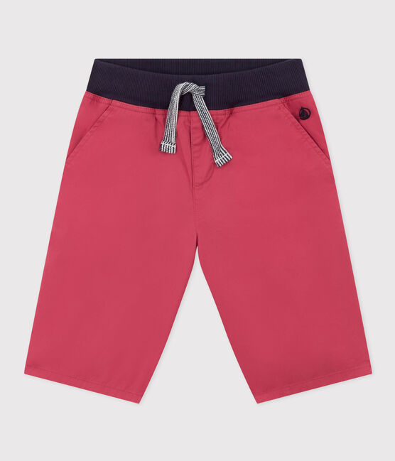 Jongensbermuda met kepering in katoen roze PAPI