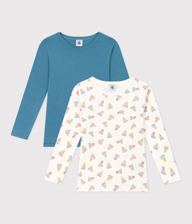 Set van 2 katoenen T-shirts met lange mouwen voor jongens multicouleur