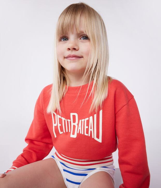 Katoenen uniseks sweatshirt met print voor kinderen rood