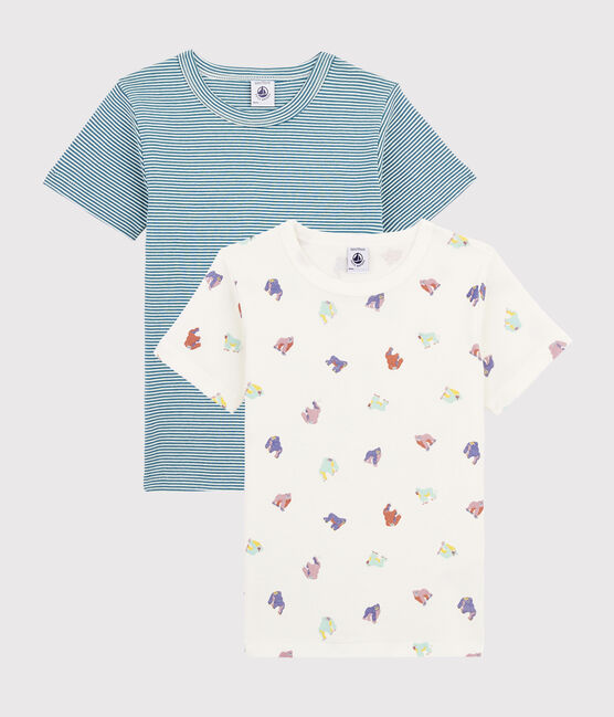 Set van 2 bedrukte T-shirts met korte mouwen voor jongens met aapjesprint variante 1