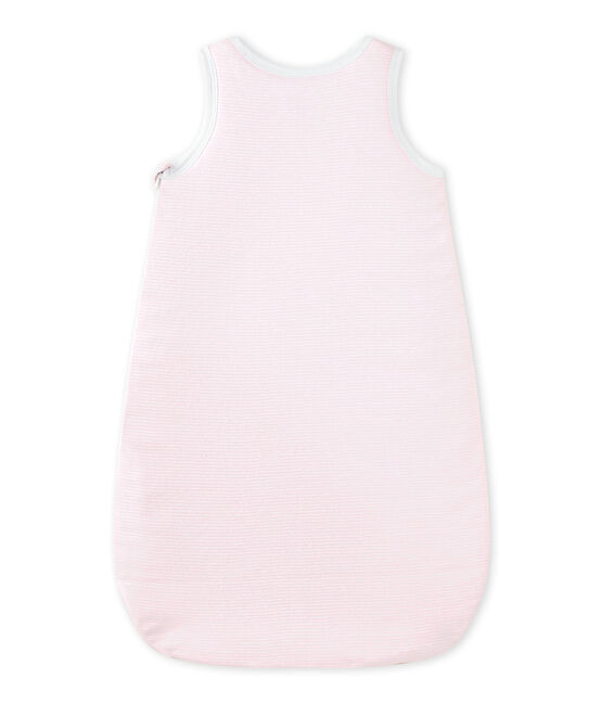 Gigoteuse naissance bébé fille rayée milleraies rose VIENNE/blanc ECUME