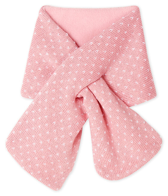 Echarpe bébé mixte doublée polaire rose CHARME/blanc MARSHMALLOW