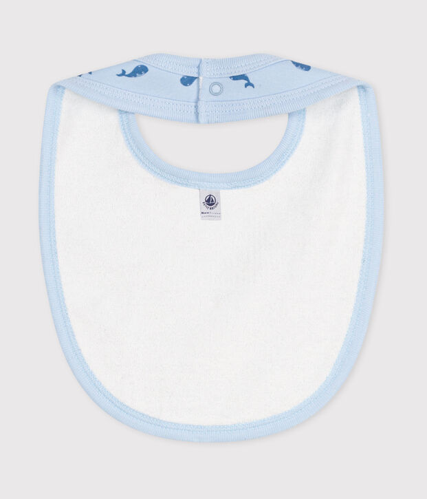 Katoenen babyslabbetje met print blauw/blauw