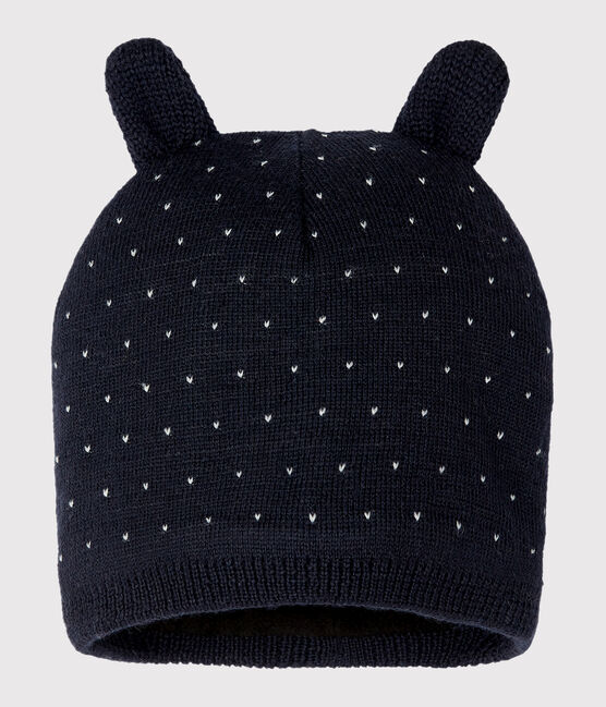 Bonnet doublé polaire bébé mixte bleu SMOKING/blanc MARSHMALLOW