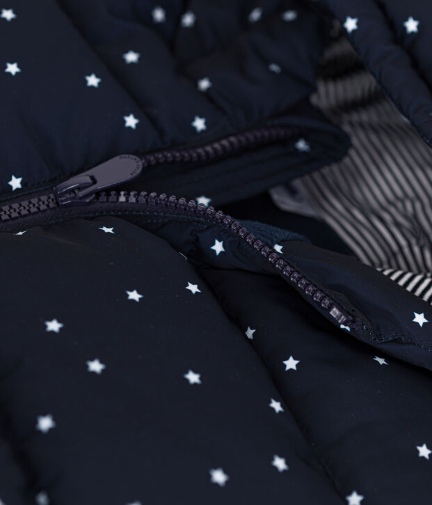 Donsjack voor jongens/meisjes blauw/ecru