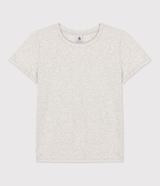 Tee-shirt LE DROIT col rond en coton bio Femme gris BELUGA CHINE