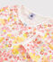 Katoenen pyjama met aquarelbloemen voor meisjes wit MARSHMALLOW/wit MULTICO