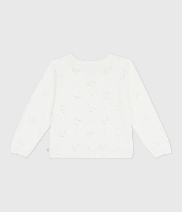 Cardigan enfant en coton uni blanc