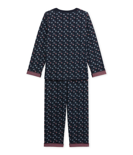 Pyjama garçon réversible bleu SMOKING/blanc MULTICO