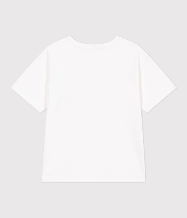 Katoenen T-shirt met korte mouwen voor kinderen wit/multicouleur