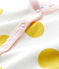Slaappakje zonder voetjes van ribstof voor babymeisje wit MARSHMALLOW+BLE