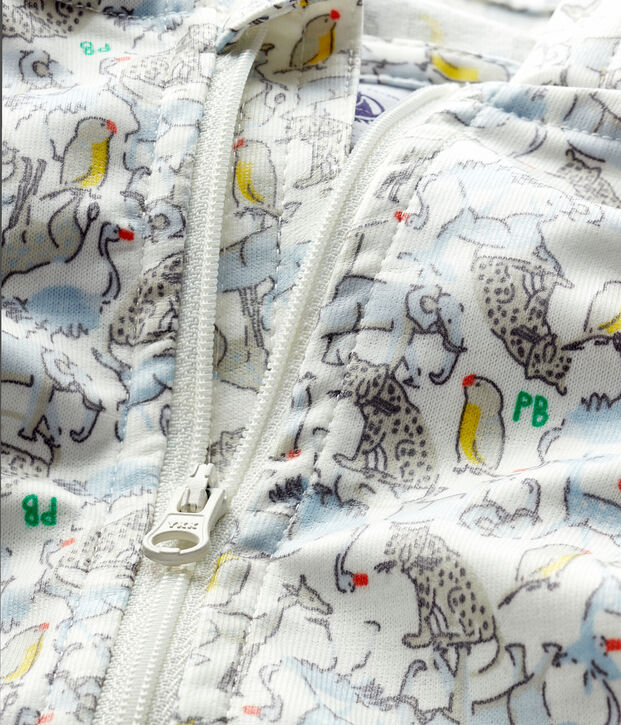 Coupe-vent imprim&eacute; b&eacute;b&eacute; mixte blanc/vert/multicouleur