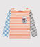 Tee-shirt manches longues  enfant fille / garçon blanc MARSHMALLOW/ CAROTTE/ MULTICO