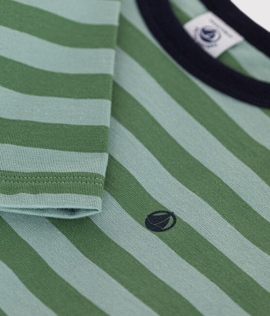 Jongens-T-shirt met lange mouwen van dunne jerseystof groen PALMERAIE/ PAUL