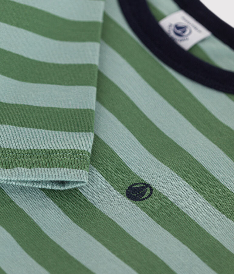 Jongens-T-shirt met lange mouwen van dunne jerseystof groen/groen