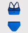 Meisjesbadpak uit 2 delen blauw SURF