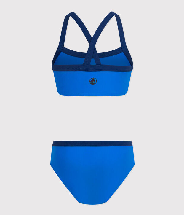 Meisjesbadpak uit 2 delen blauw
