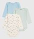 Setje van katoenen body's met lange mouw en pinguïnprint voor baby's