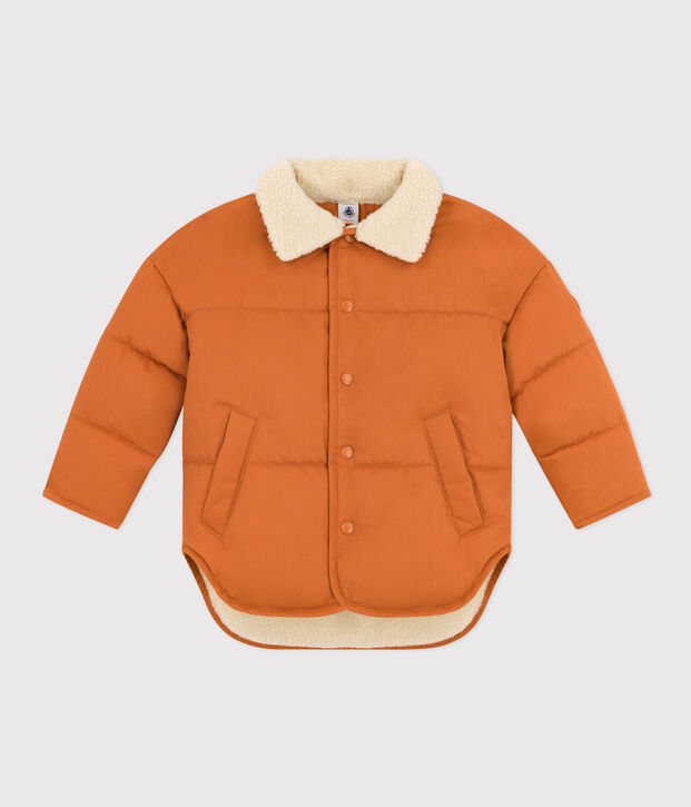 Veste courte doubl&eacute;e en sherpa enfant gar&ccedil;on/fille marron