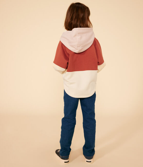 Sweater met capuchon in fleece voor meisjes bruin FAMEUX/ MULTICO