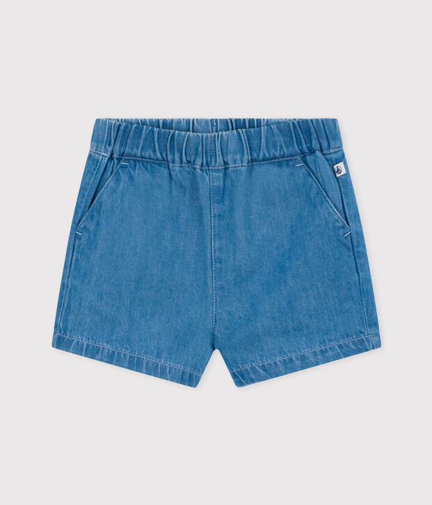 Short b&eacute;b&eacute; en denim l&eacute;ger bleu