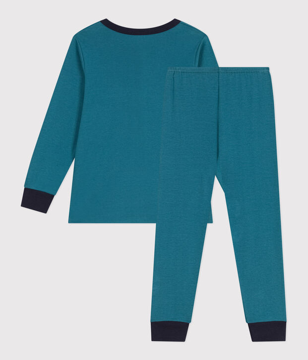 Pyjama enfant en coton manches longues dinosaure vert