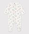 Fleece babypyjama met hondjesprint wit/multicouleur