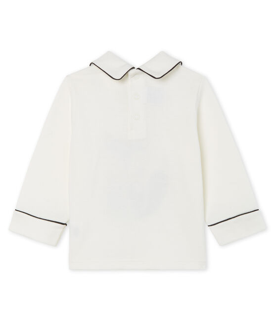 Tee shirt manches longues bébé garçon à col blanc MARSHMALLOW CN