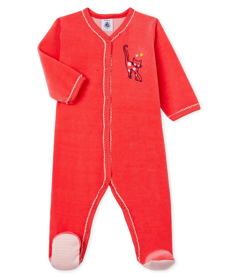 Fluwelen slaappakje babymeisje rood