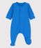 Bodyjama van biokatoen blauw BRASIER/grijs MARSHMALLOW