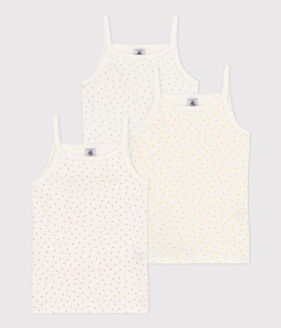 Lot de 3 chemises à bretelles petits coeurs en coton petite fille variante 1