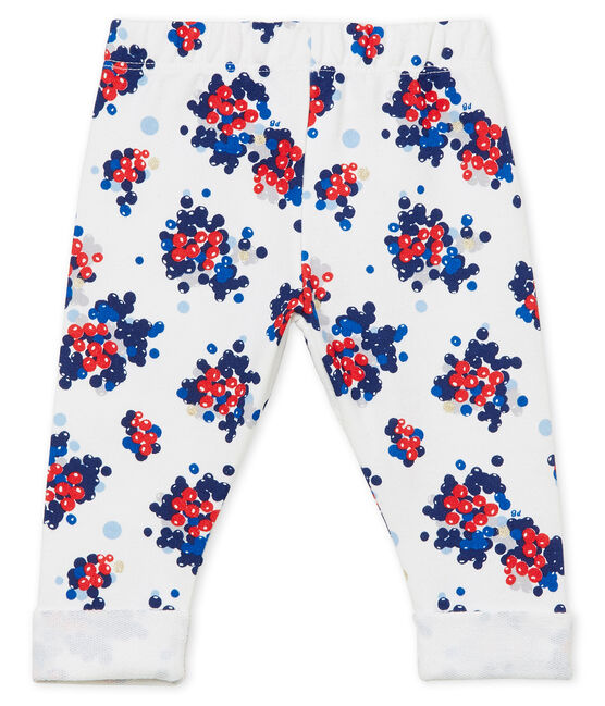 Pantalon bébé fille imprimé blanc MARSHMALLOW/blanc MULTICO