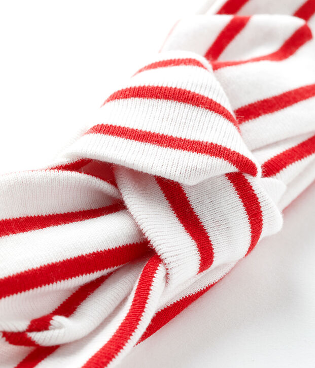 Gestreepte haarband voor baby meisje wit/rood