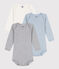 Lot de 3 bodies manches longues bébé en coton variante 1