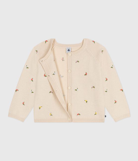 Cardigan in wol en katoen met geborduurde motieven voor kinderen wit AVALANCHE/ MULTICO