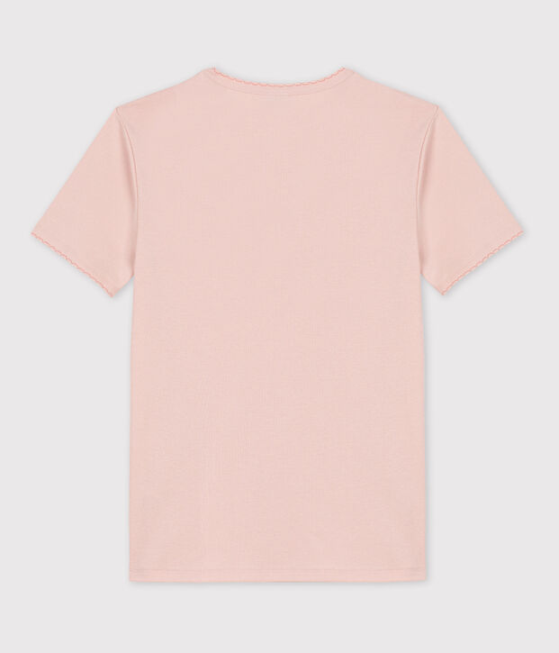 L'ICONIQUE, T-shirt voor dames met cocottesteek in katoen roze
